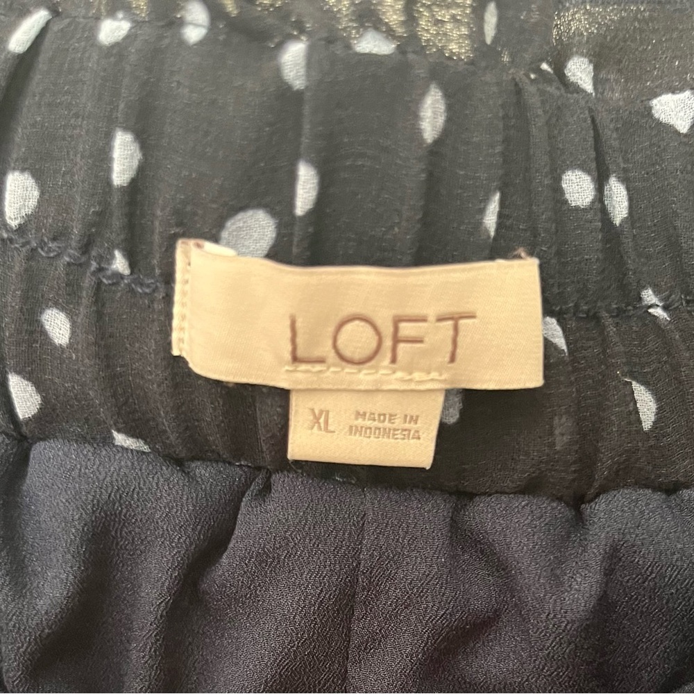 LOFT Polka Dot Pleated Skirt - Picture 3 of 3